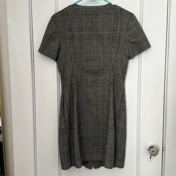 Theory Wool Houndstooth Plaid Dress Size M - Picture 5 of 5